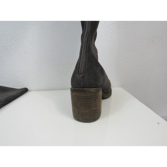 Lucky Brand 6.5 Leather Rayla Over The Knee Boots Block Heel Brown Suede Boots - Picture 9 of 16